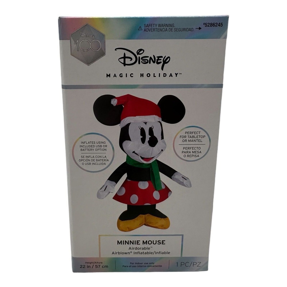 Disney Minnie Mouse Airdorable Airblown Inflatable Indoor 22‎ In Christmas Gemmy